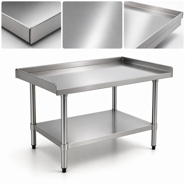Product image #3 for BlendPort 15 Inch x 30 Inch Stainless Steel Equipment Stand with Adjustable Undershelf