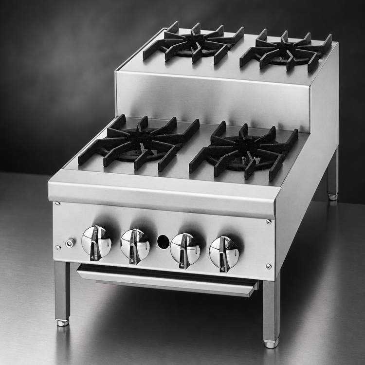 Product image #3 for Jade Range Supreme JHPE-4-436-F 36-Inch Gas Step-Up Hotplate with 8 Open Burners