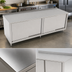 Thumbnail image #3 for John Boos 120-Inch x 30-Inch Stainless Steel Cabinet Base Work Table with Sliding Doors and 1-1/2-Inch Rear Riser
