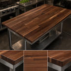 Thumbnail image #3 for John Boos Boos Block WALKCT-BL6027-V 60 x 27-Inch American Black Walnut Blended Edge-Grain Kitchen Countertop with Varnique Finish