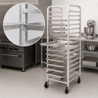 Thumbnail image #3 for Mobile Full-Height Side-Loading Aluminum Sheet Pan Rack for 10 Full-Size Sheet Pans