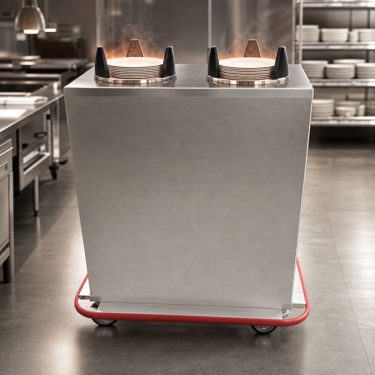Product image #3 for Carter-Hoffmann 2-Silo Enclosed Heated Plate Dispenser Cart for 10-Inch Round Plates