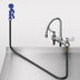 Thumbnail image #3 for T&S Brass 8-Inch Center Deck-Mount Workboard Mixing Faucet with Swivel Gooseneck and Blue Spray Valve