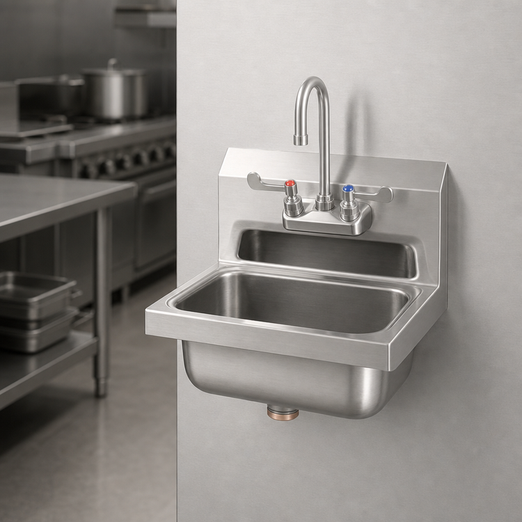 Product image #2 for Mixrite SH17 Wall-Mount 17-Inch 304 Stainless Steel Hand Sink with Gooseneck Faucet