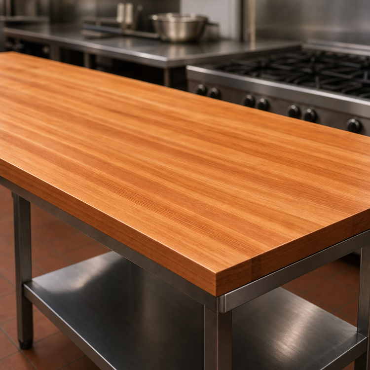 Product image #3 for Boos Block 96-Inch x 32-Inch x 3-Inch American Cherry Edge Grain Kitchen Countertop, Varnique Finish