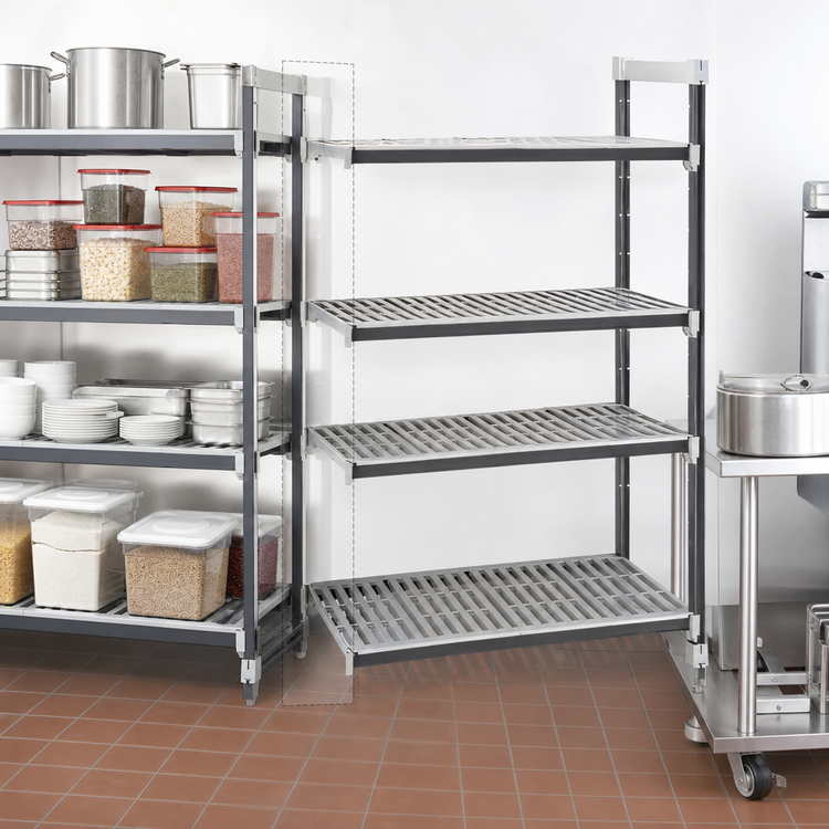 Product image #3 for Cambro Camshelving Elements XTRA 5-Shelf Vented Stationary Add-On Unit, 21 x 30 x 64 Inches, Speckled Gray