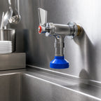 Thumbnail image #3 for Fisher Wall-Mount Single-Inlet Pre-Rinse Faucet with Cross Handle and Spray Head