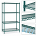 Thumbnail image #3 for Eagle Valu-Gard 4-Tier Stationary Starter Wire Shelving Unit, 36W x 18D x 63H, Green Epoxy