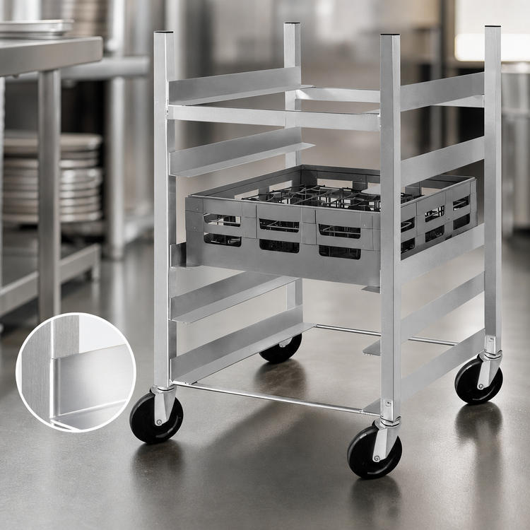 Product image #4 for Channel Manufacturing Aluminum Glass/Oval Tray Rack Dolly with Casters