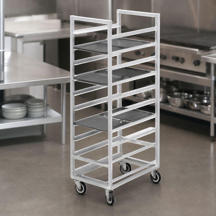 Product image #3 for Channel Manufacturing Single-Section Aluminum Cafeteria Tray Rack, End Load, 40-Tray Capacity for 15 x 20 Inch Trays