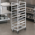 Thumbnail image #3 for Channel Manufacturing Single-Section Aluminum Cafeteria Tray Rack, End Load, 40-Tray Capacity for 15 x 20 Inch Trays