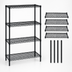Thumbnail image #3 for Quantum Black Epoxy Antimicrobial Wire Shelving Starter Kit, 42 x 12 x 63 Inches, 4-Shelf Stationary Unit