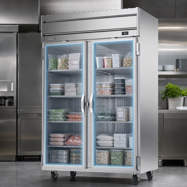 Product image #3 for Beverage-Air Horizon Series Two-Section Glass Double Door Reach-In Freezer