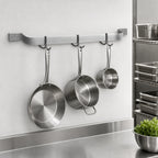 Thumbnail image #3 for Eagle Group SBPR-24-S 24-Inch Wall-Mount Single-Bar Stainless Steel Pot Rack with 2 Double-Prong Hooks