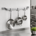 Thumbnail image #3 for Eagle Group SBPR-24-S 24 Inch Wall-Mount Single-Bar Stainless Steel Pot Rack with 2 Double-Prong Hooks