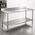 Thumbnail image #3 for BlendPort Budget Series 60-Inch x 30-Inch 430 Stainless Steel Work Table with 4-1/2-Inch Backsplash and Undershelf