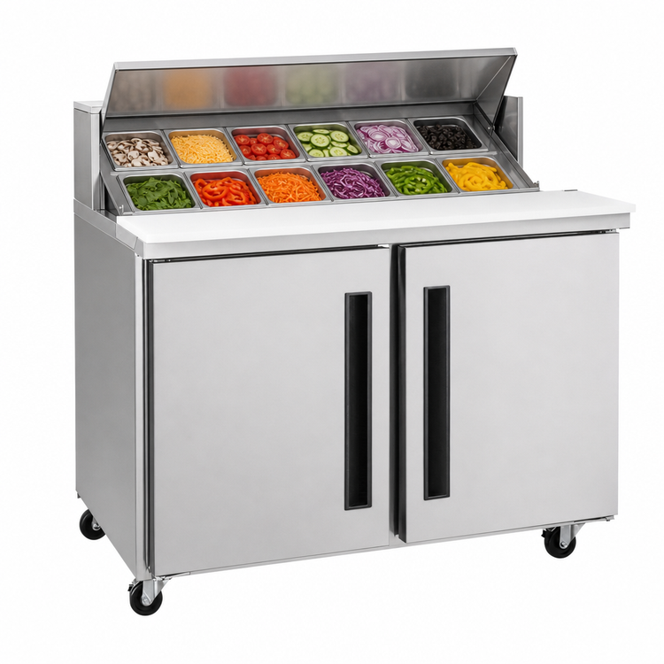 Product image #3 for Centerline by Traulsen 60-Inch Two-Section Mega Top Reach-In Prep Table Refrigerator with Solid Doors
