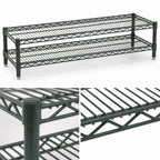 Thumbnail image #3 for Eagle Group QuadTruss HDFCM1454VG 2-Tier Front Case Merchandise Wire Shelving Unit, 54 x 14 x 14 Inches, Green Epoxy