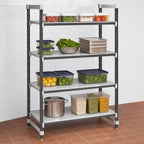 Thumbnail image #3 for Cambro Camshelving® Elements EXU214264S4480 4-Tier Solid Polymer Shelving Unit, Stationary Starter, 21"D x 42"W x 64"H, Gray