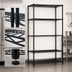 Thumbnail image #3 for 72-Inch Wide Stationary Wire Shelving Starter Kit with Black Epoxy Antimicrobial Finish