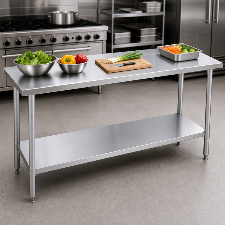Product image #3 for Duke 84-Inch x 24-Inch Stainless Steel Work Table with Undershelf, 36-Inch High