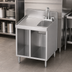 Thumbnail image #3 for CHOICE 24 Inch Stainless Steel Underbar Hand & Dump Sink Cabinet with Left Drainboard and Chemical Storage