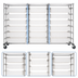 Thumbnail image #3 for Quantum Triple-Bay Mobile Bin Cart with 21 Clear Bins, Chrome Plated