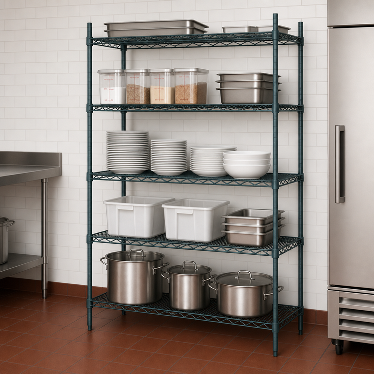 Product image #4 for Metro Super Erecta Stationary Starter Wire Shelving Unit, 72W x 21D x 74H, 5 Shelves