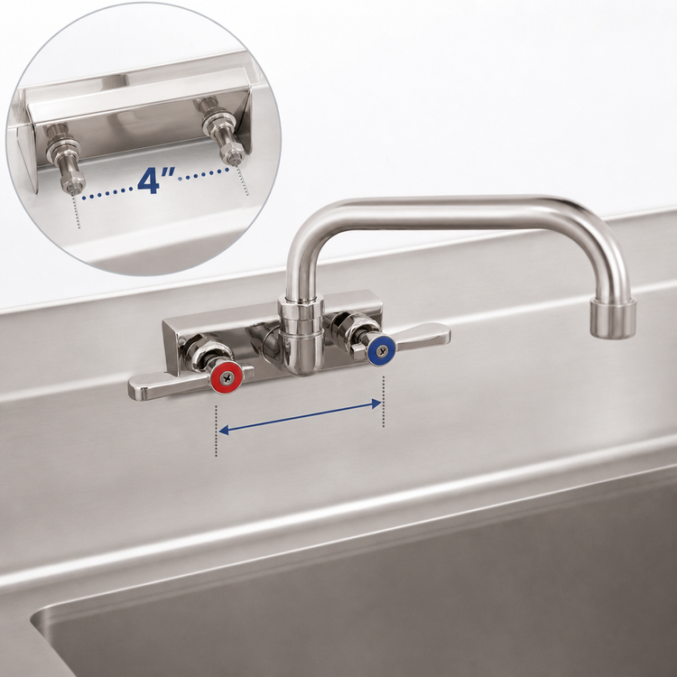 Product image #3 for BK Resources Evolution Splash-Mounted Commercial Faucet with 8-Inch Swing Spout