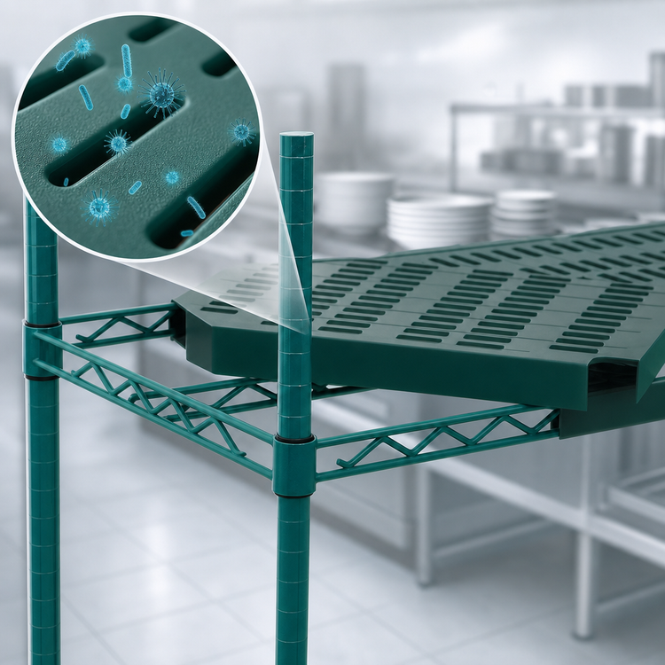 Product image #3 for QuadPlus 60 x 24-Inch Louvered Green Polymer Shelf Mat with Wire QuadTruss Frame