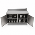 Thumbnail image #3 for Enclosed Stainless Steel Work Table with Cabinet Base and Hinged Doors, 84 x 30 Inches, 5-Inch Backsplash