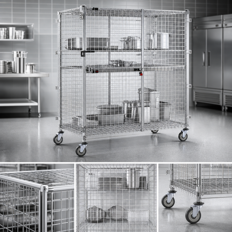 Product image #3 for QuadTruss Mobile Security Unit with Doors, 63-1/4"W x 33-1/4"D x 69"H