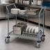 Thumbnail image #3 for Quantum 48 x 21 Inch Gray Epoxy Antimicrobial 2-Shelf Utility Bus Cart with U-Handles