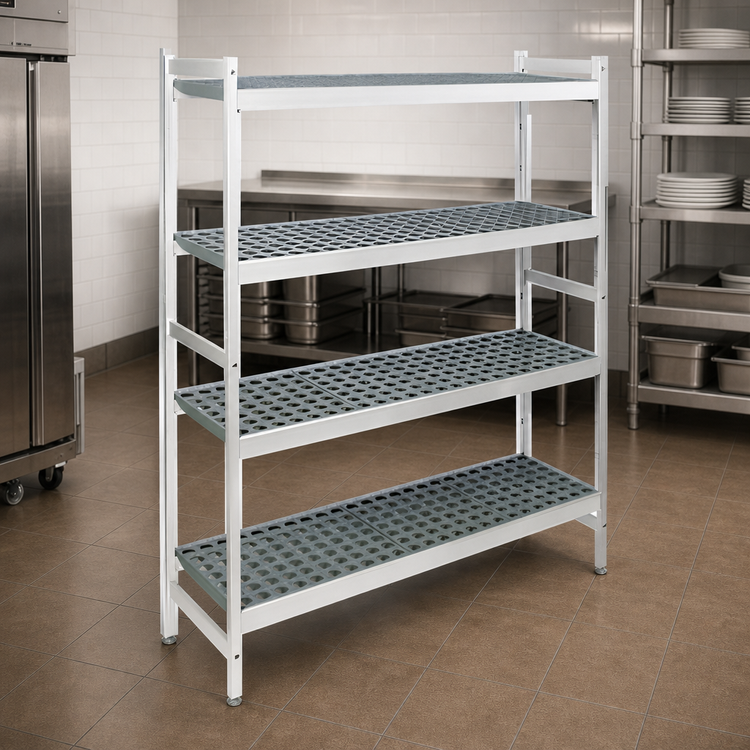 Product image #3 for Fermostock 4-Tier Starter Polymer Shelving Unit, 64W x 14D x 83H