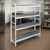 Thumbnail image #3 for Fermostock 4-Tier Starter Polymer Shelving Unit, 64W x 14D x 83H