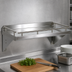 Thumbnail image #3 for John Boos Cucina Mensola Grande 48-Inch Wall-Mount 18-Gauge Stainless Steel Shelf with Galley Rail