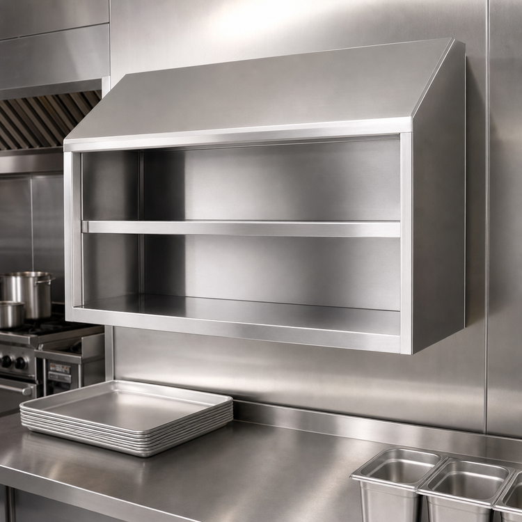 Product image #3 for Eagle Group 60 Inch Wall-Mounted Open Front Stainless Steel Wall Cabinet