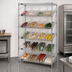 Thumbnail image #3 for Quantum 36-Inch x 18-Inch x 74-Inch Stationary Wire Shelving Bin Storage System with 24 Clear Bins