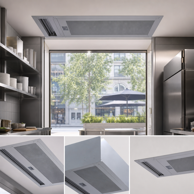 Product image #3 for Berner Architectural Recessed 12 Series Electric Heated Air Curtain, 144 Inch Wide, 4-Motor, 56 kW