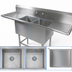 Thumbnail image #3 for John Boos Pro-Bowl 2-Compartment Stainless Steel Sink with Left and Right Drainboards