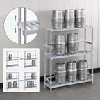 Thumbnail image #3 for Channel Manufacturing KAR48 Adjustable Aluminum Keg Rack, 4 Half Barrels or 12 1/6-Barrels, 48 x 17 x 68 Inches