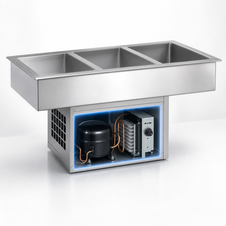 Product image #3 for Atlas Metal WCMD-C-1 Self-Contained Refrigerated Drop-In Cold Pan, 1 Full-Size Pan, Deep Design