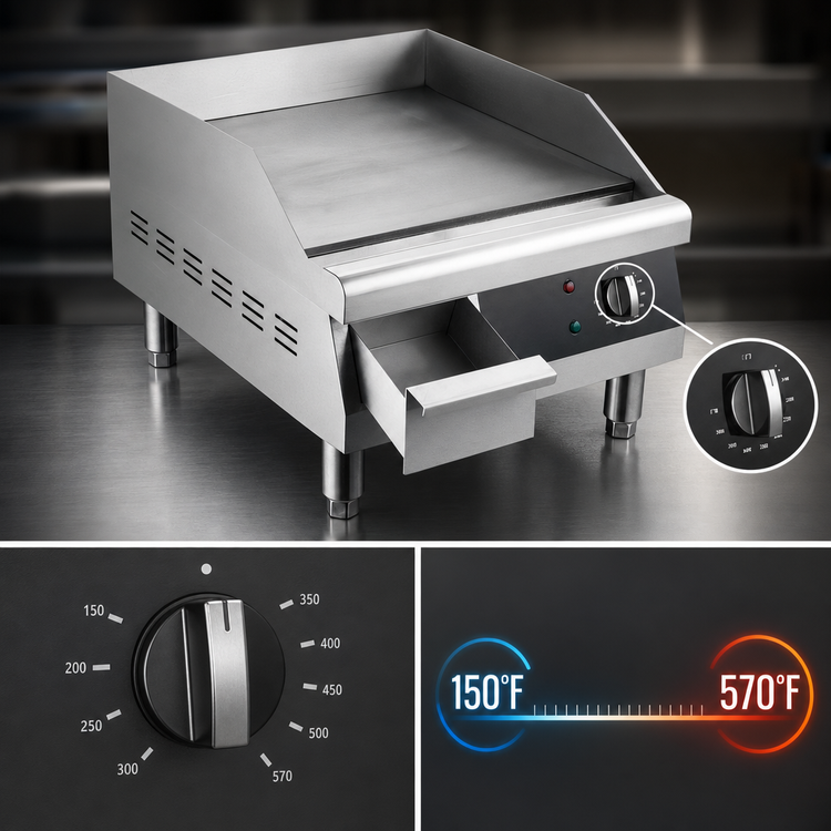 Product image #3 for Serv-Ware 16-Inch Thermostatic Electric Countertop Griddle