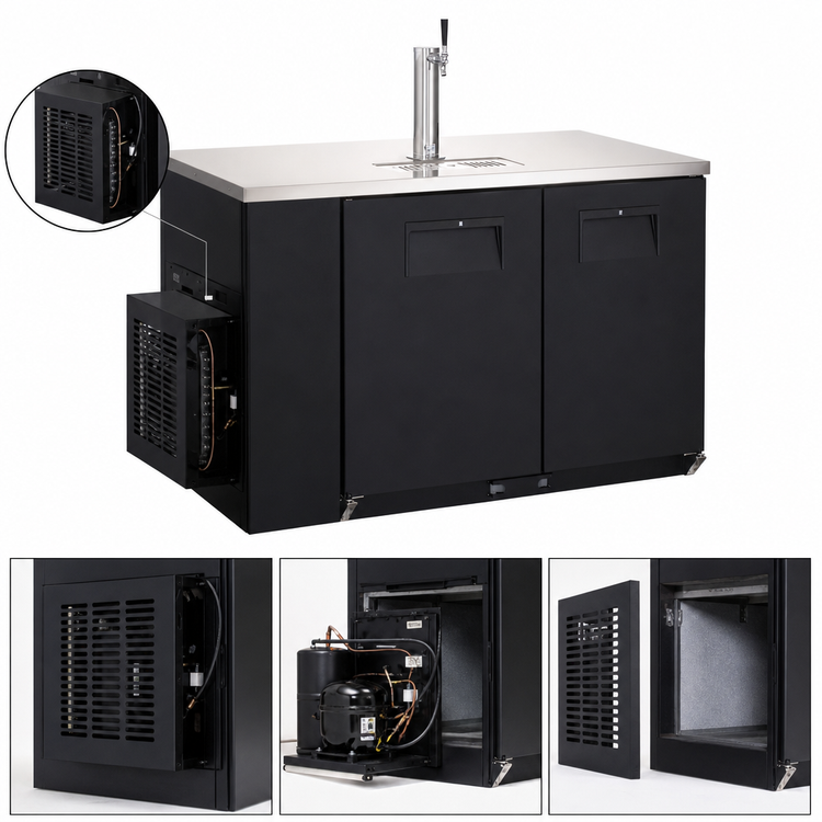 Product image #3 for Everest Refrigeration Two-Section Back Bar & Direct Draw Keg Refrigerator Combo, 20 Cu. Ft., Single Faucet