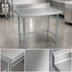 Thumbnail image #3 for BK Resources 48 x 24-Inch Open Base 18-Gauge Stainless Steel Work Table with 5-Inch Backsplash