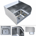 Thumbnail image #4 for BK Resources Wall-Mount Hand Sink with 14-Inch x 10-Inch x 5-Inch Bowl, 1-Hole Deck, Dual Side Splashes, 304 Stainless Steel