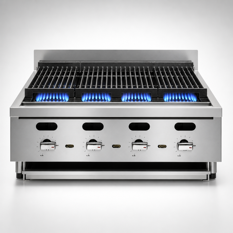 Product image #3 for Vulcan Quick Ship Achiever 25-1/8-Inch 4-Burner Countertop Radiant Gas Charbroiler