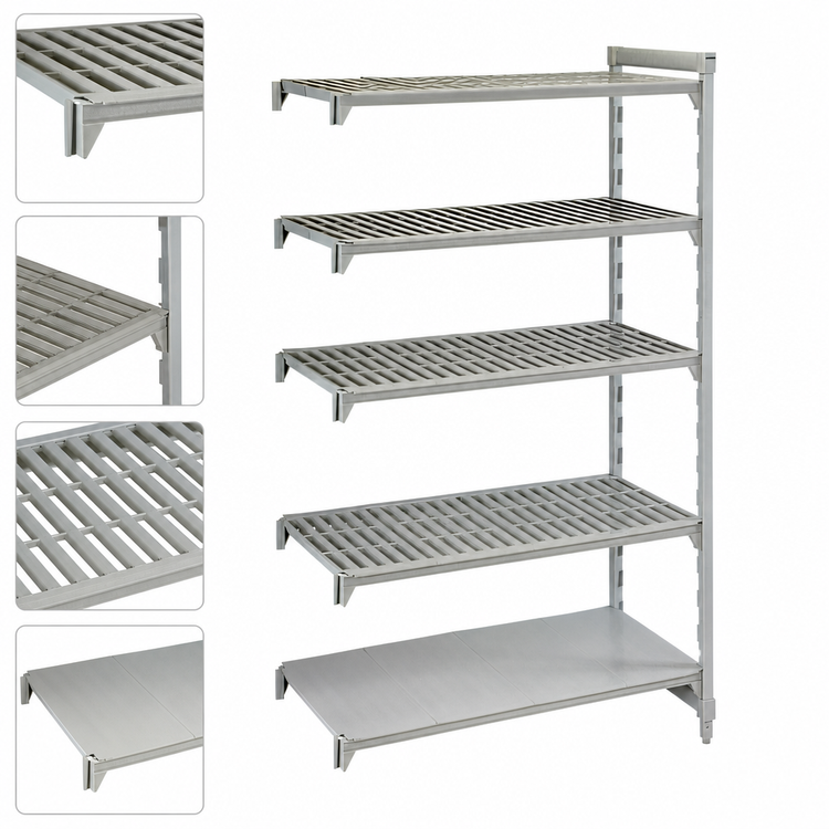 Product image #4 for Camshelving Premium 24" x 54" x 84" 5-Tier Vented And Solid Add-On Polymer Shelving Unit