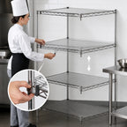 Thumbnail image #3 for Metro Super Erecta AA336C 4-Shelf Adjustable Chrome-Plated Wire Add-On Shelving Unit, 36W x 18D x 63H