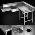 Thumbnail image #3 for Spec-Master SDTCR-120-14/3 Corner Soiled Dishtable with Pre-Rinse Sink, 120